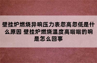 壁挂炉燃烧异响压力表忽高忽低是什么原因 壁挂炉燃烧温度高嗡嗡的响是怎么回事